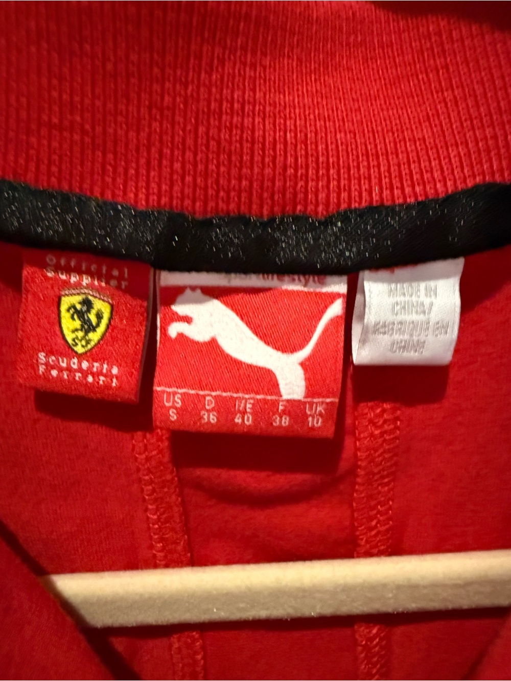 Ferrari Red Women's Polo Shirt with Embossed Shield - Picture 6 of 6